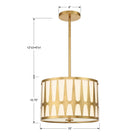 Crystorama - ROY-803-GA - Trois lumières Suspension - Royston - Or antique