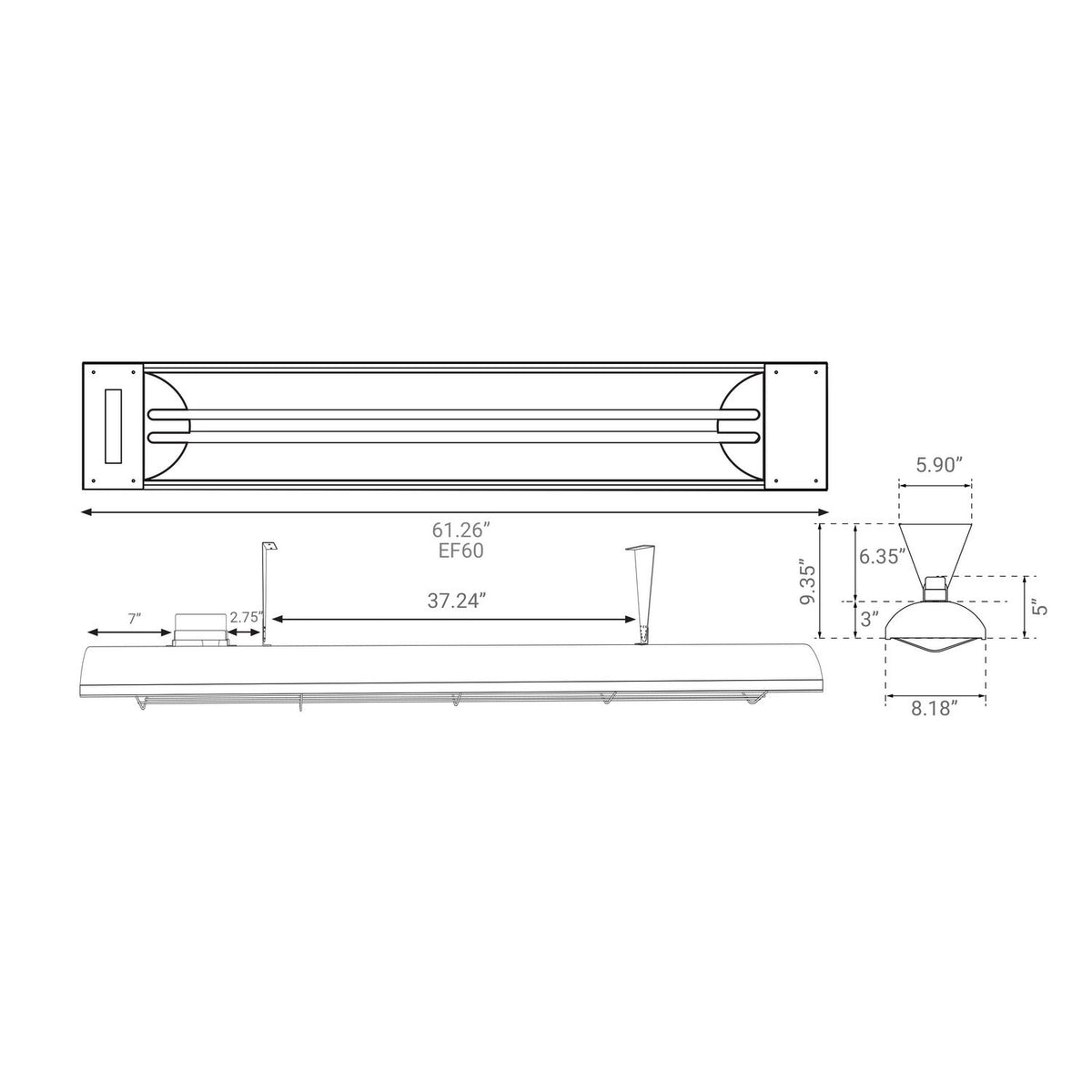 Eurofase Heating - EF60240S3 - 240V 6000W ELECTRIC HEATER,SS3 - EF60 - Stainless Steel