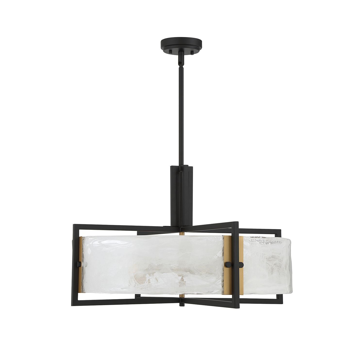 Savoy House - 7-1696-5-143 - Five Light Pendant - Hayward - Matte Black with Warm Brass Accents