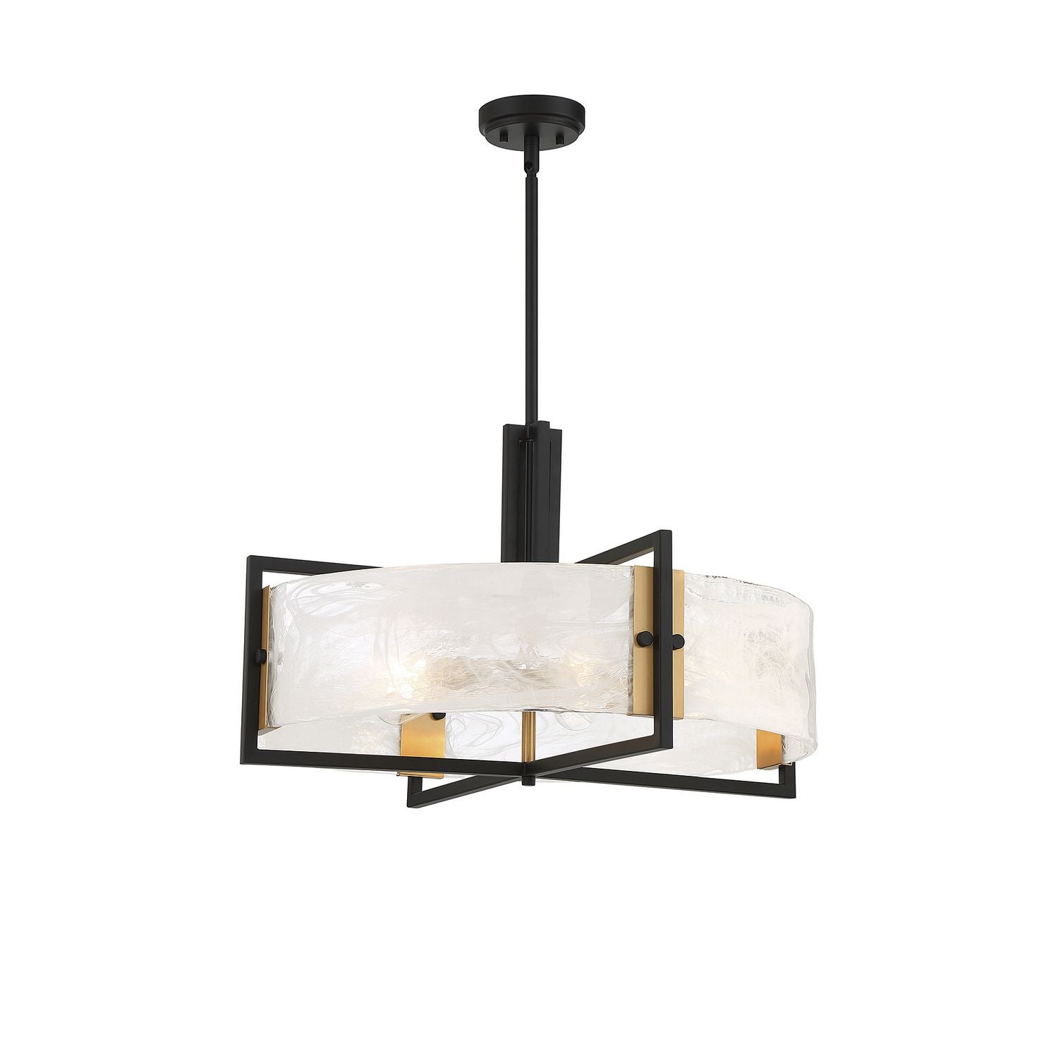 Savoy House - 7-1696-5-143 - Five Light Pendant - Hayward - Matte Black with Warm Brass Accents