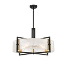 Savoy House - 7-1696-5-143 - Five Light Pendant - Hayward - Matte Black with Warm Brass Accents