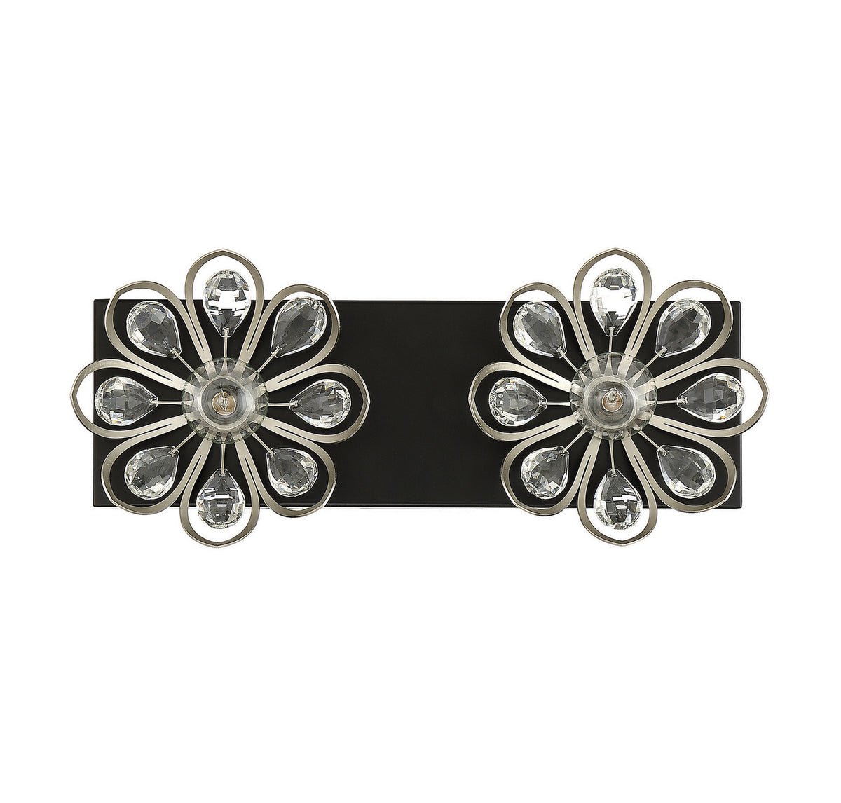 Savoy House - 8-1724-2-66 - Two Light Bathroom Vanity - Poppy - Matte Black with Satin Nickel Accents