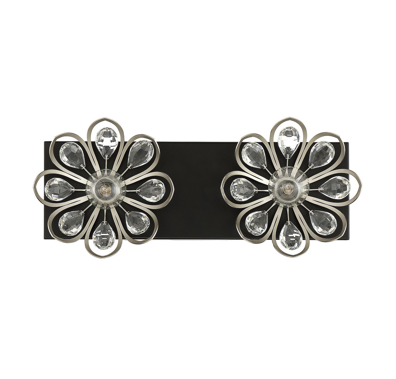 Savoy House - 8-1724-2-66 - Two Light Bathroom Vanity - Poppy - Matte Black with Satin Nickel Accents