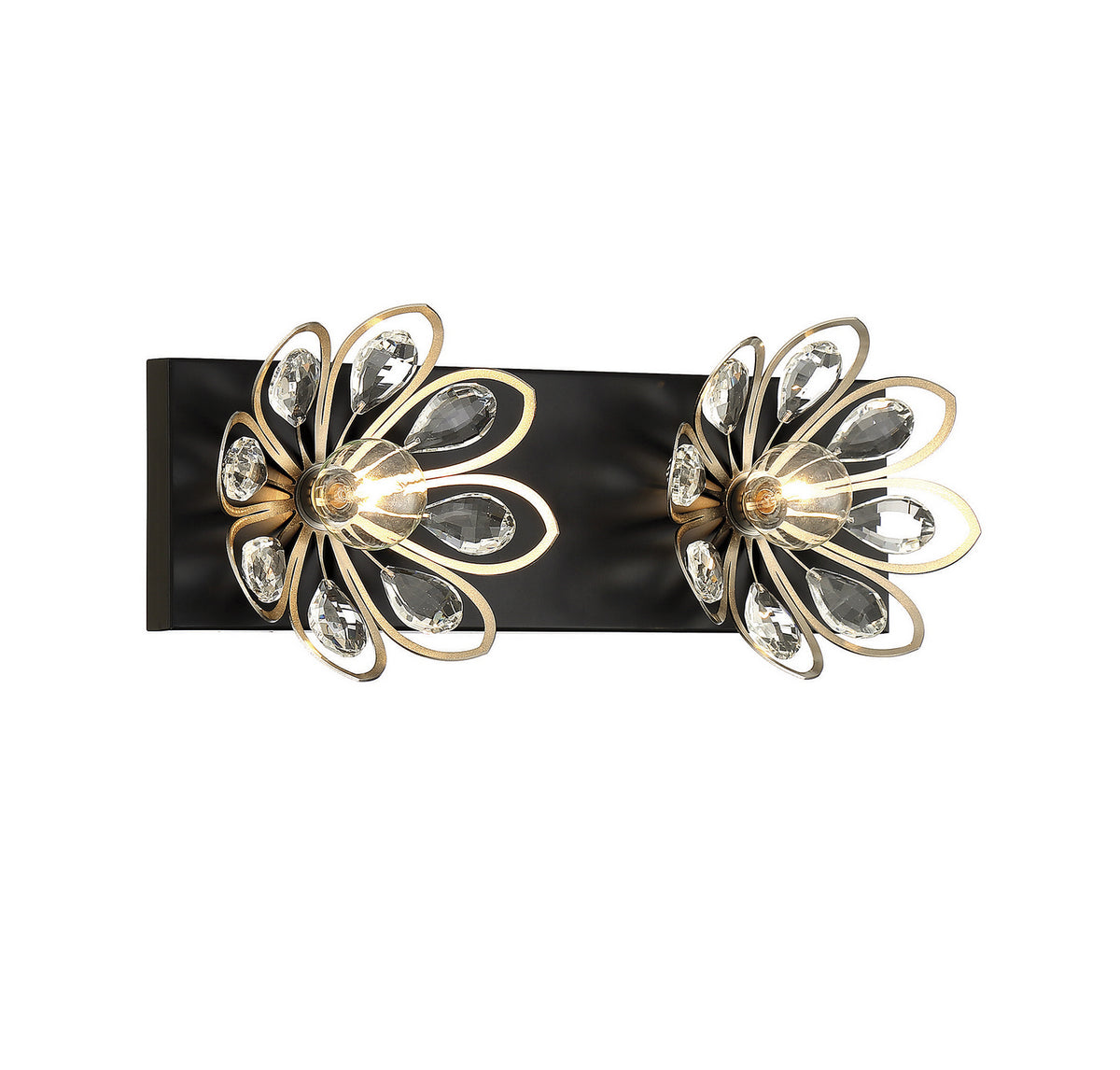 Savoy House - 8-1724-2-66 - Two Light Bathroom Vanity - Poppy - Matte Black with Satin Nickel Accents