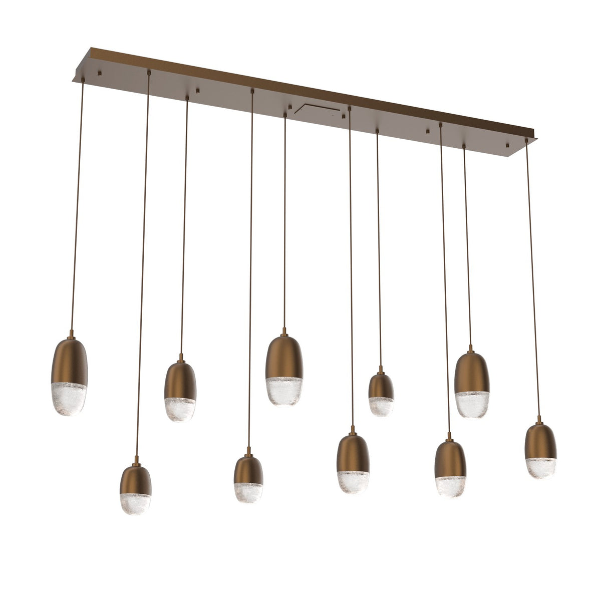 Hammerton Studio - PLB0079-09-FB-PC-C01-L3 - LED Pendant - Pebble - Flat Bronze