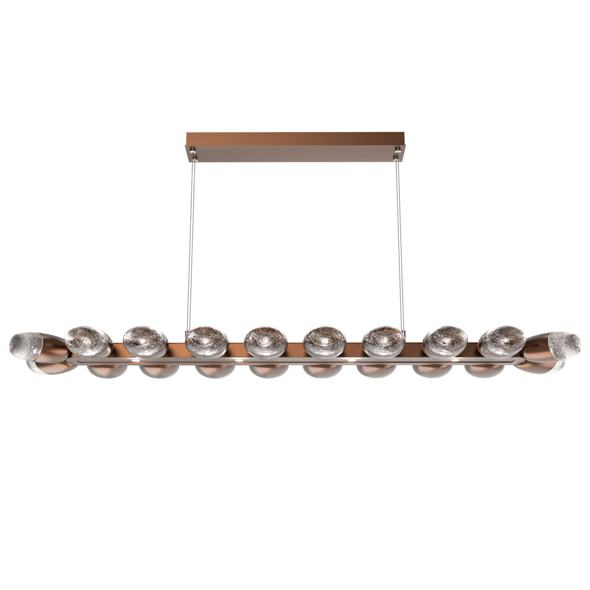 Hammerton Studio - PLB0079-60-BB-PC-CA1-L3 - LED Linear Suspension - Pebble - Burnished Bronze