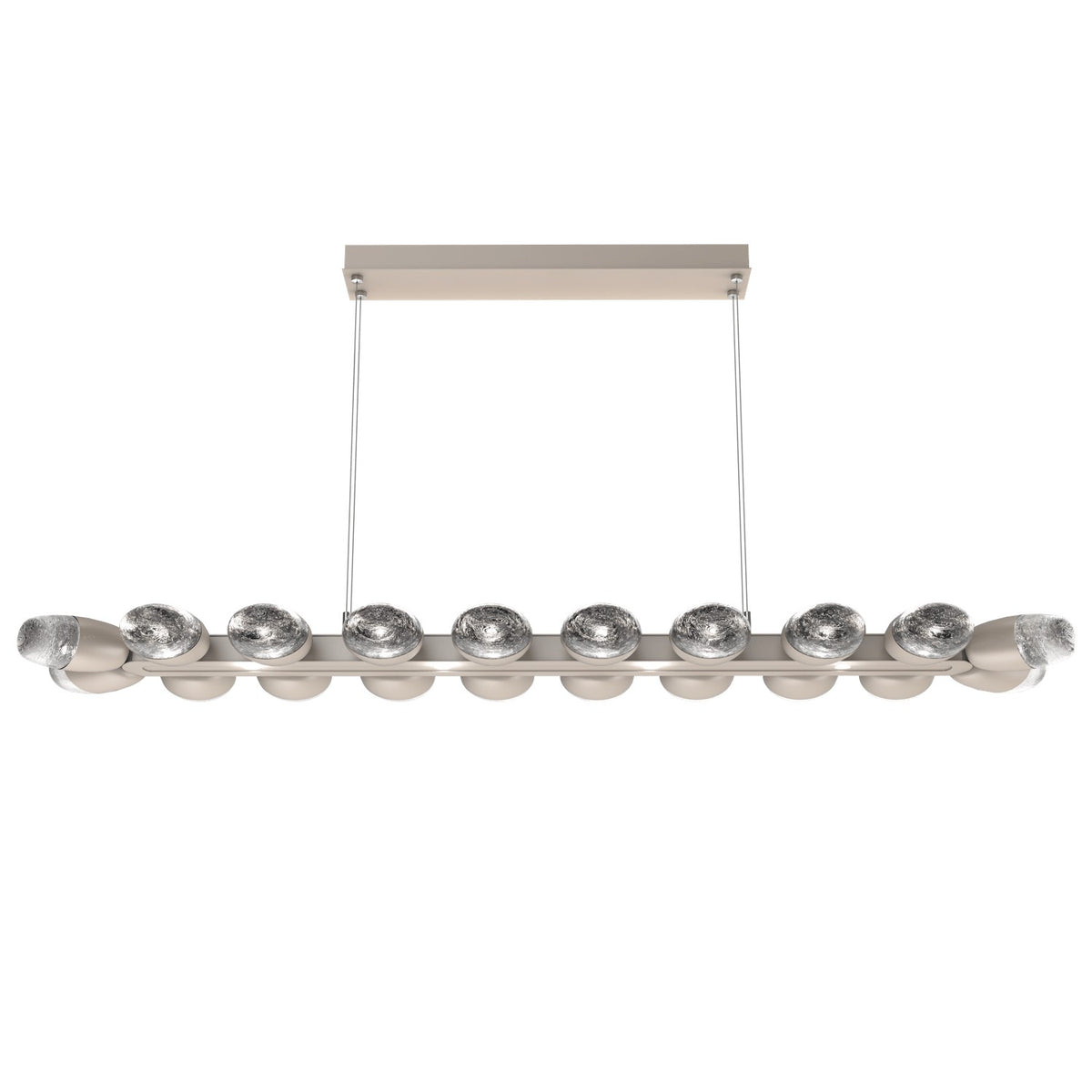 Hammerton Studio - PLB0079-60-BS-PC-CA1-L3 - LED Linear Suspension - Pebble - Beige Silver