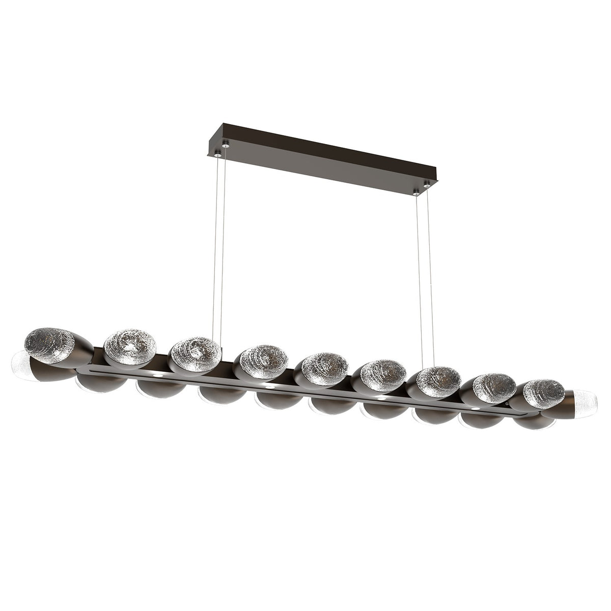 Hammerton Studio - PLB0079-60-FB-PC-CA1-L1 - LED Linear Suspension - Pebble - Flat Bronze