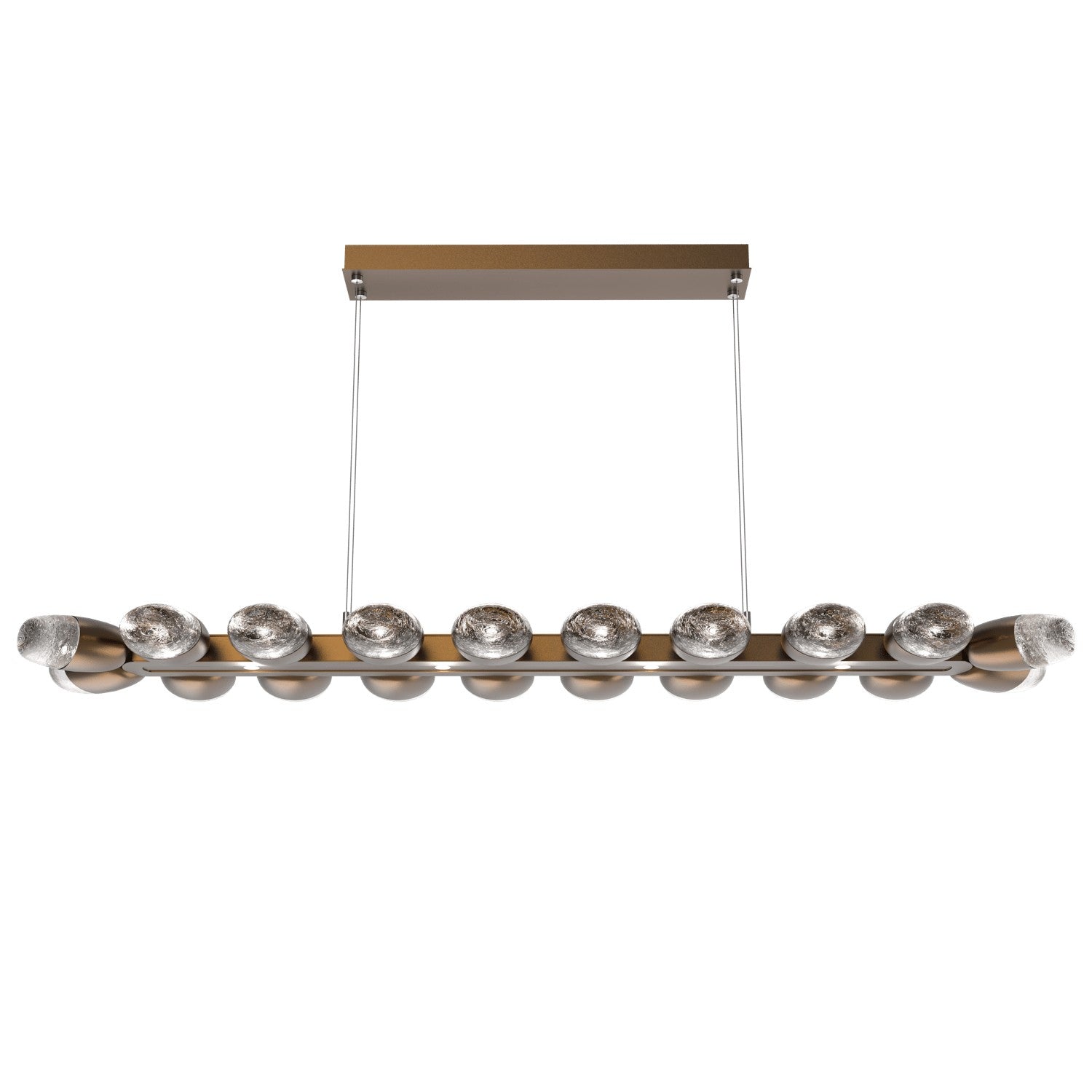 Hammerton Studio - PLB0079-60-FB-PC-CA1-L3 - LED Linear Suspension - Pebble - Flat Bronze