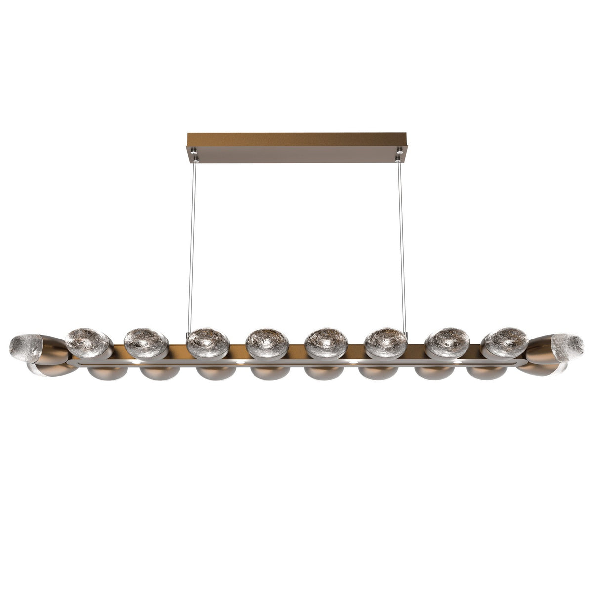 Hammerton Studio - PLB0079-60-FB-PC-CA1-L3 - LED Linear Suspension - Pebble - Flat Bronze
