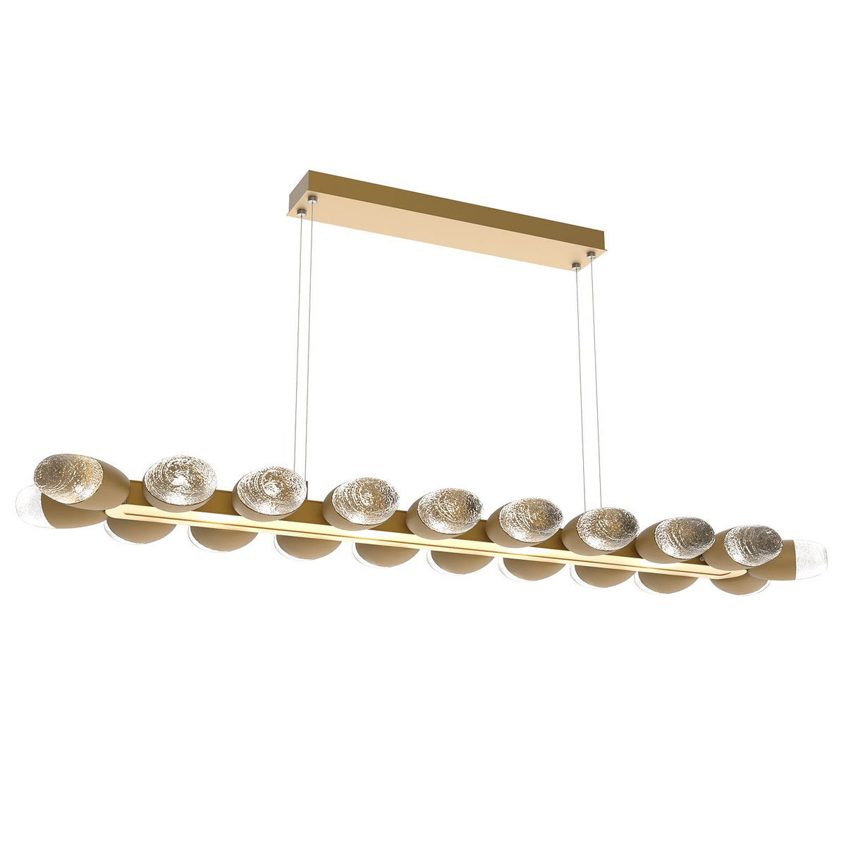 Hammerton Studio - PLB0079-60-GB-PC-CA1-L1 - LED Linear Suspension - Pebble - Gilded Brass