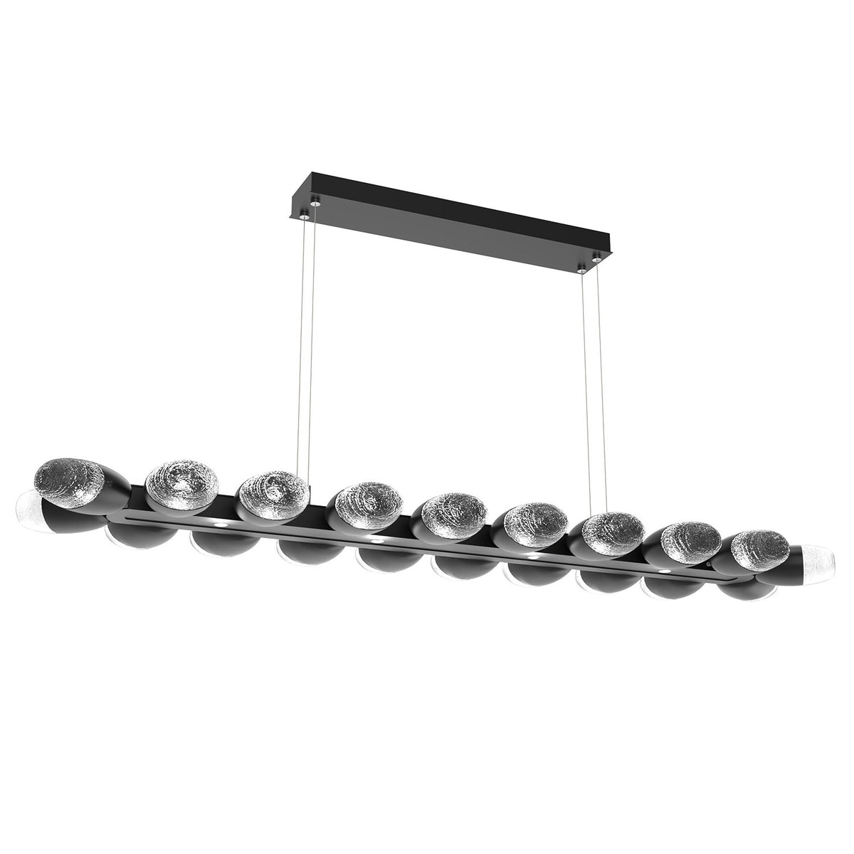 Hammerton Studio - PLB0079-60-MB-PC-CA1-L1 - LED Linear Suspension - Pebble - Matte Black