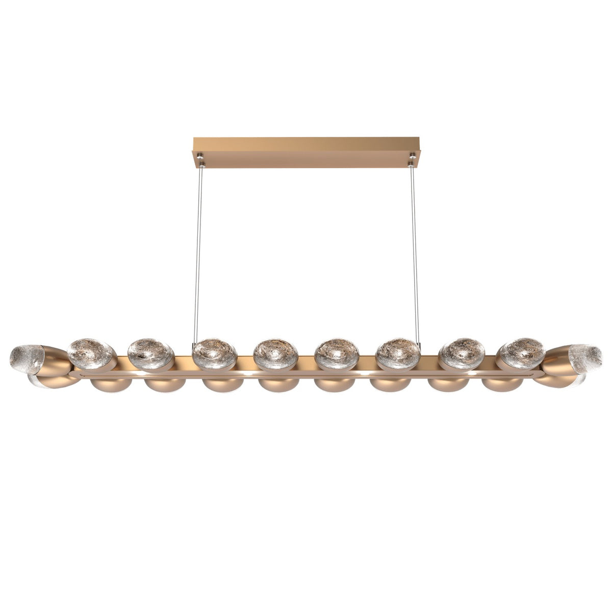 Hammerton Studio - PLB0079-60-NB-PC-CA1-L3 - LED Linear Suspension - Pebble - Novel Brass