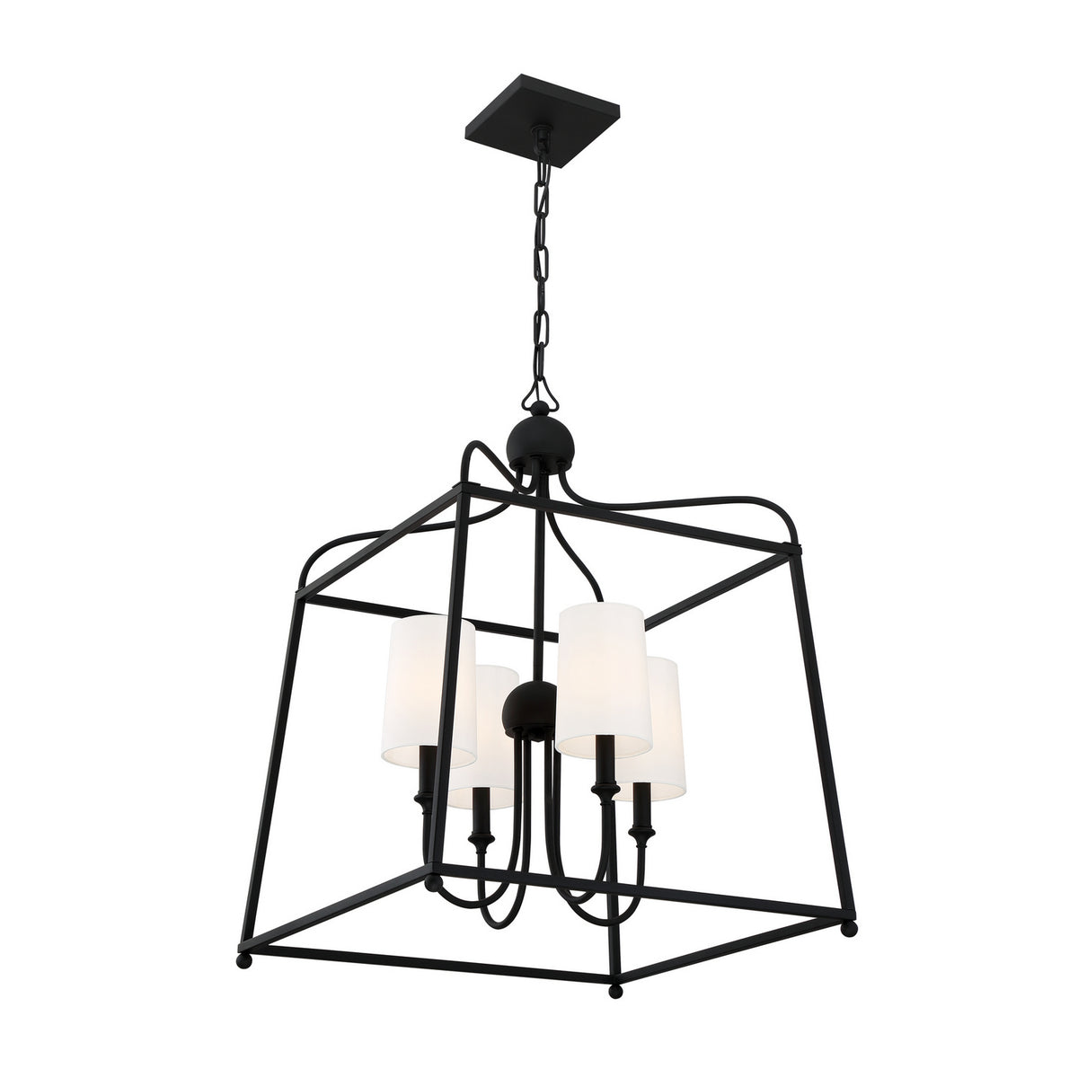 Crystorama - 2244-BF - Quatre lumières Suspendu - Sylvan - Forgé en noir