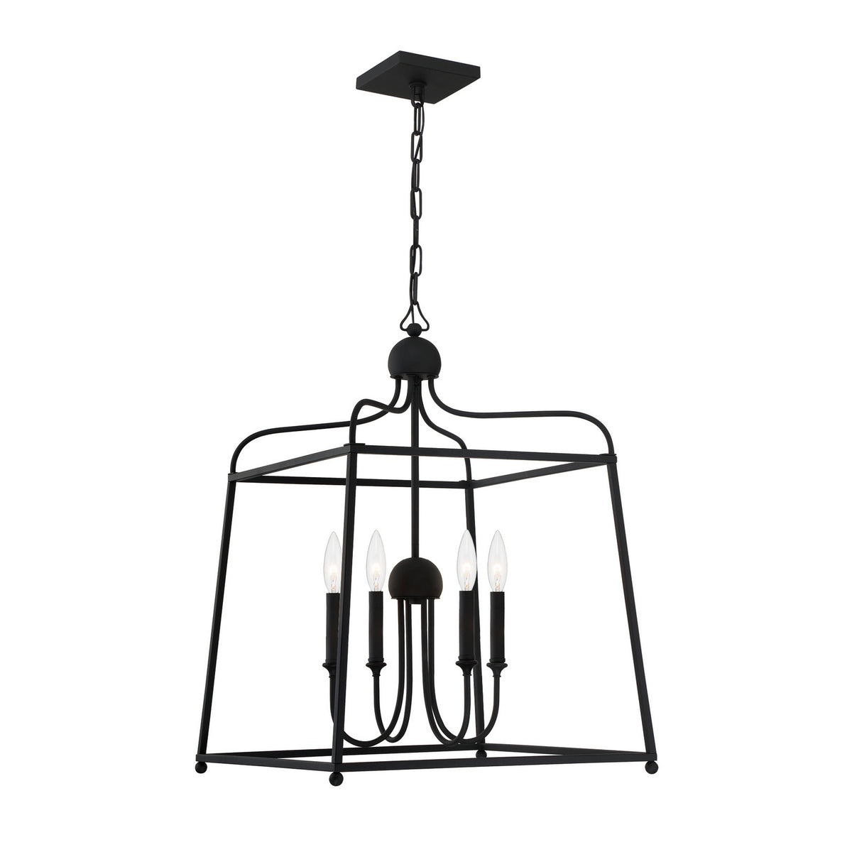 Crystorama - 2244-BF - Quatre lumières Suspendu - Sylvan - Forgé en noir