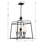 Crystorama - 2244-BF - Quatre lumières Suspendu - Sylvan - Forgé en noir
