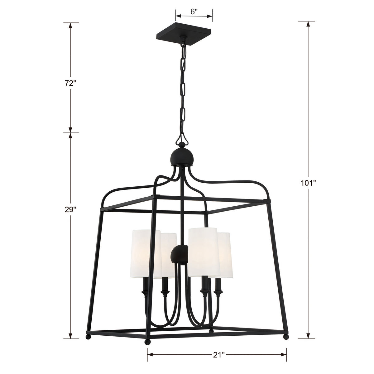 Crystorama - 2244-BF - Quatre lumières Suspendu - Sylvan - Forgé en noir