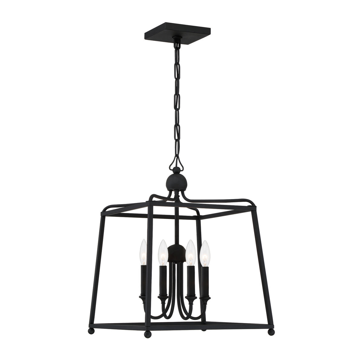 Crystorama - 2245-BF - Quatre lumières Suspendu - Sylvan - Forgé en noir