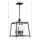 Crystorama - 2245-BF - Quatre lumières Suspendu - Sylvan - Forgé en noir