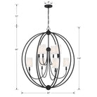 Crystorama - 2246-BF - Huit Lumières Suspendu - Sylvan - Forgé en noir