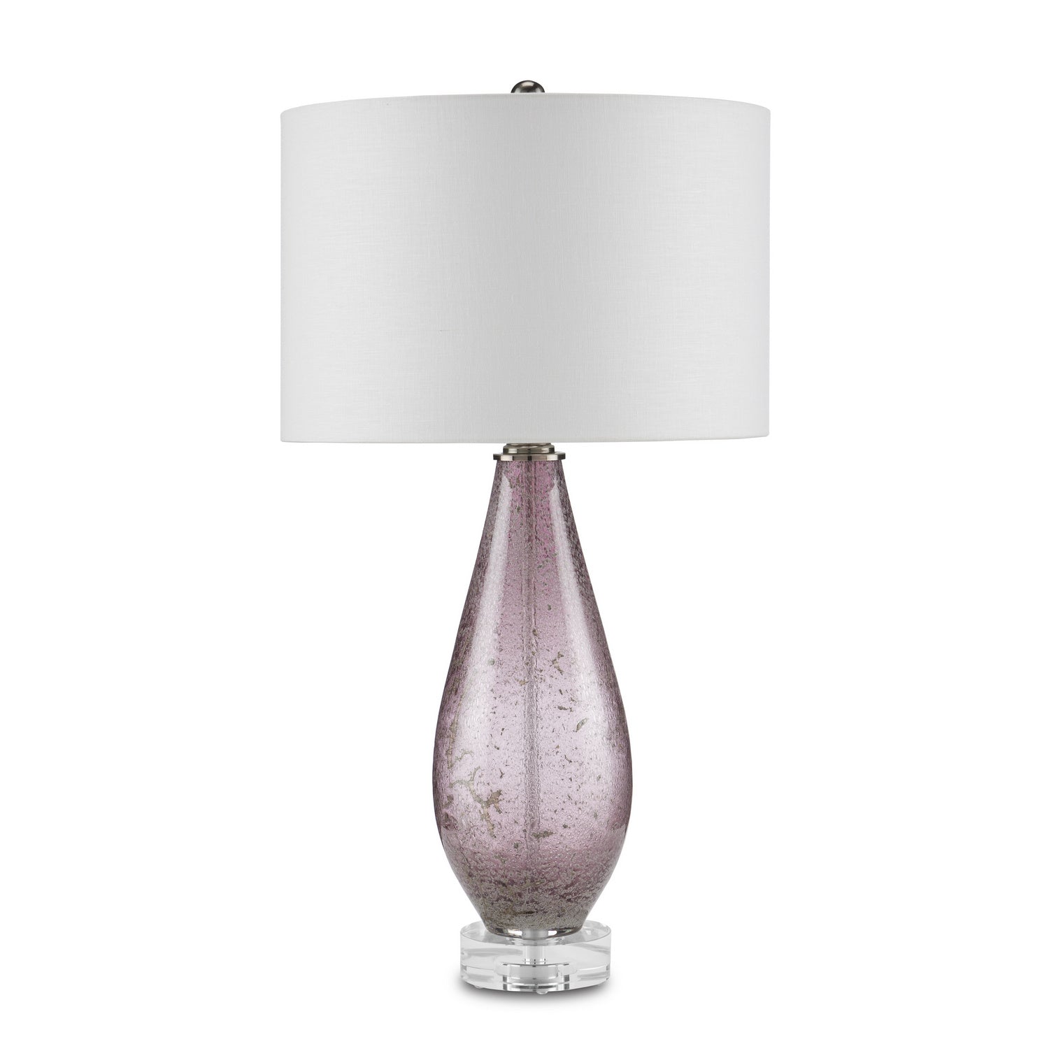 Currey and Company - 6000-0854 - One Light Table Lamp - Optimist Collection - Purple/Clear/Antique Nickel