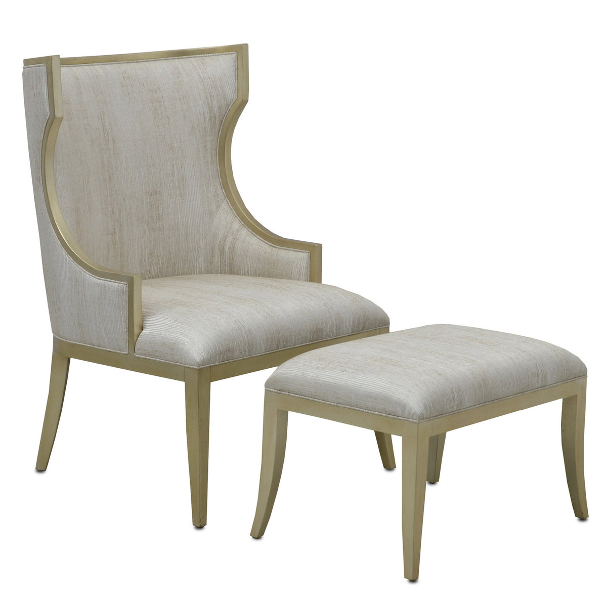 Currey and Company - 7000-0642 - Chaise - Collection Garson - Argent/Linge de classement frais