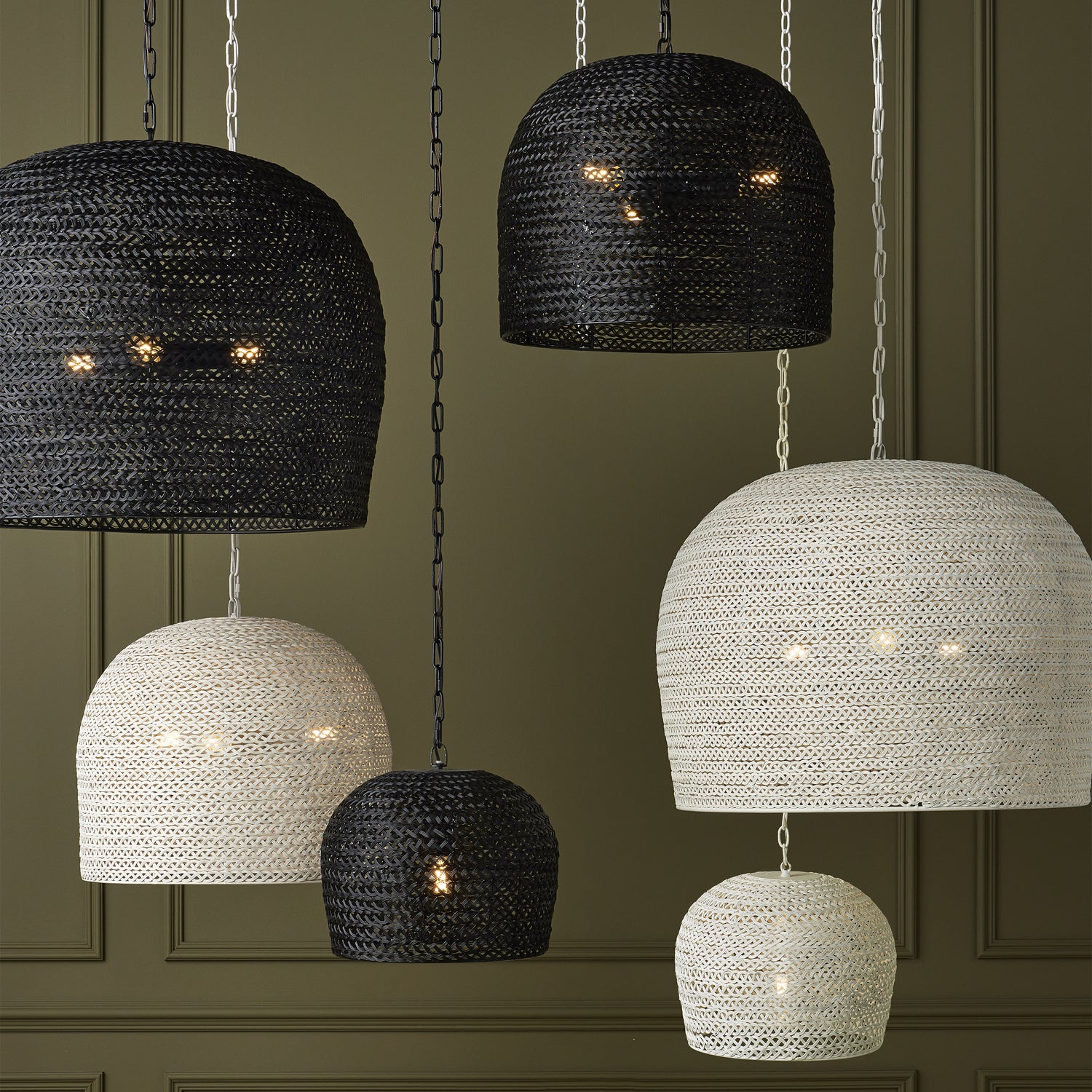Currey and Company - 9000-0960 - Une lumière Suspension Collection Piero - Noir satiné