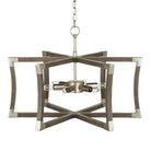 Currey and Company - 9000-0968 - Lanterne à six lumières - Collection Bastian - Gris Château/Feuille d'argent contemporaine