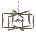 Currey and Company - 9000-0968 - Lanterne à six lumières - Collection Bastian - Gris Château/Feuille d'argent contemporaine