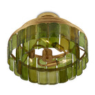 Currey and Company - 9000-0984 - Three Light Semi-Flush Mount - Vintner Collection - Contemporary Gold Leaf/Green