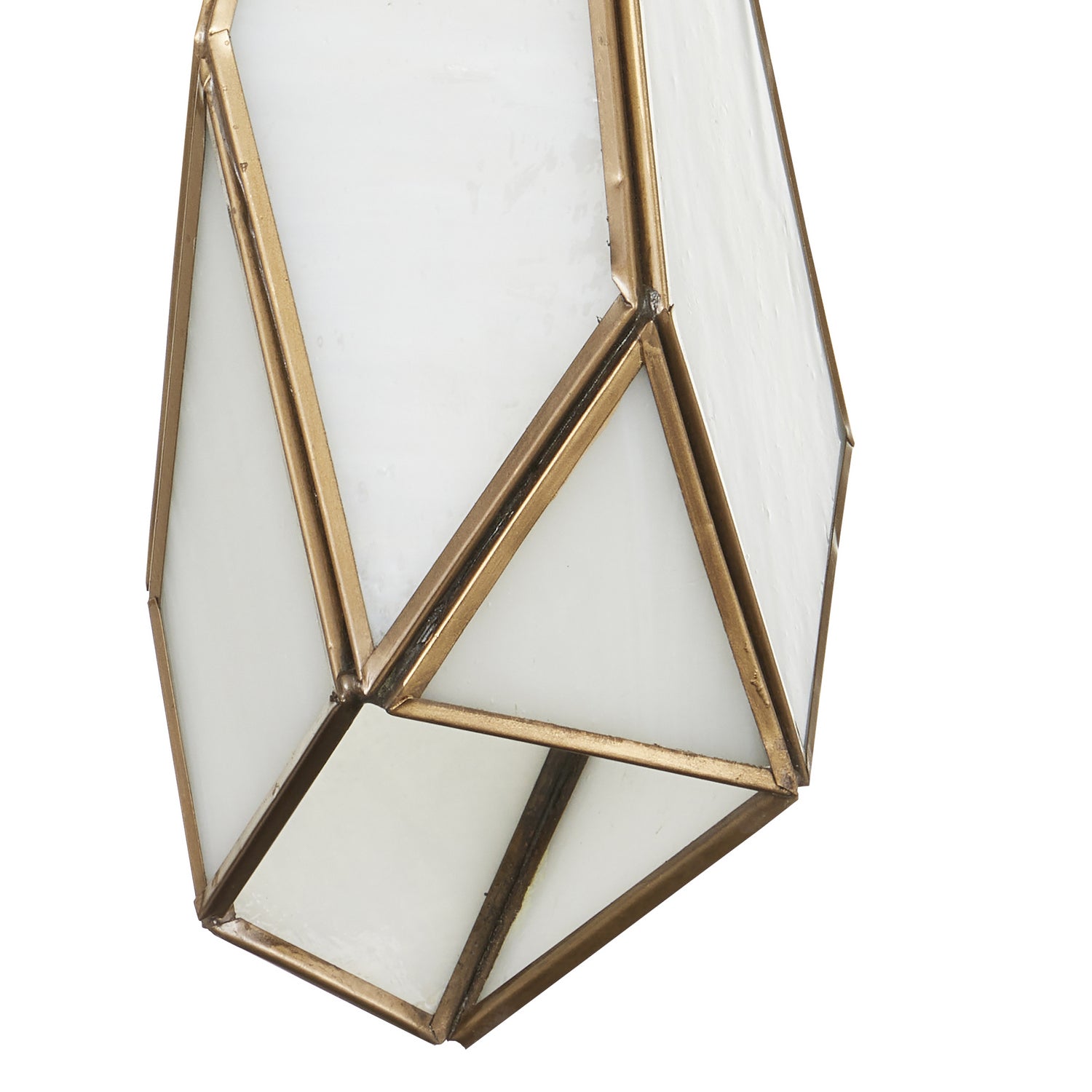 Currey and Company - 9000-1033 - One Light Pendant - Glace Collection - White/Antique Brass