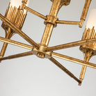 Lucas + McKearn - CH20319G-9 - Neuf Lumières Suspendu - Herbe à scie - Feuille d'or