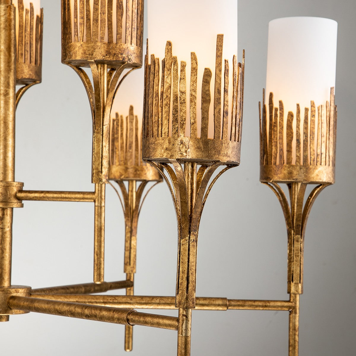 Lucas + McKearn - CH20319G-6 - Six lampes Suspendu - Herbe à scie - Feuille d'or