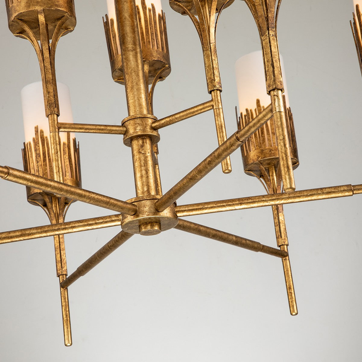 Lucas + McKearn - CH20319G-6 - Six lampes Suspendu - Herbe à scie - Feuille d'or