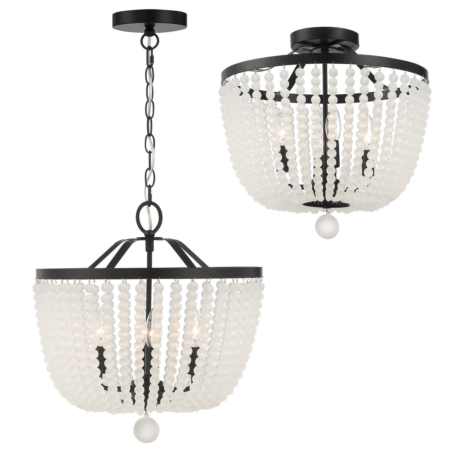 Crystorama - 604-MK-FR_PLAFOND - Semi-luminaire à quatre lumières Plafonnier - Rylee - Noir mat