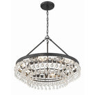 Crystorama - 237-MK - Six Lumières Suspendu - Calypso - Noir mat
