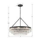 Crystorama - 237-MK - Six Lumières Suspendu - Calypso - Noir mat