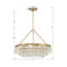 Crystorama - 237-VG - Six Lumières Suspendu - Calypso - Or vibrant