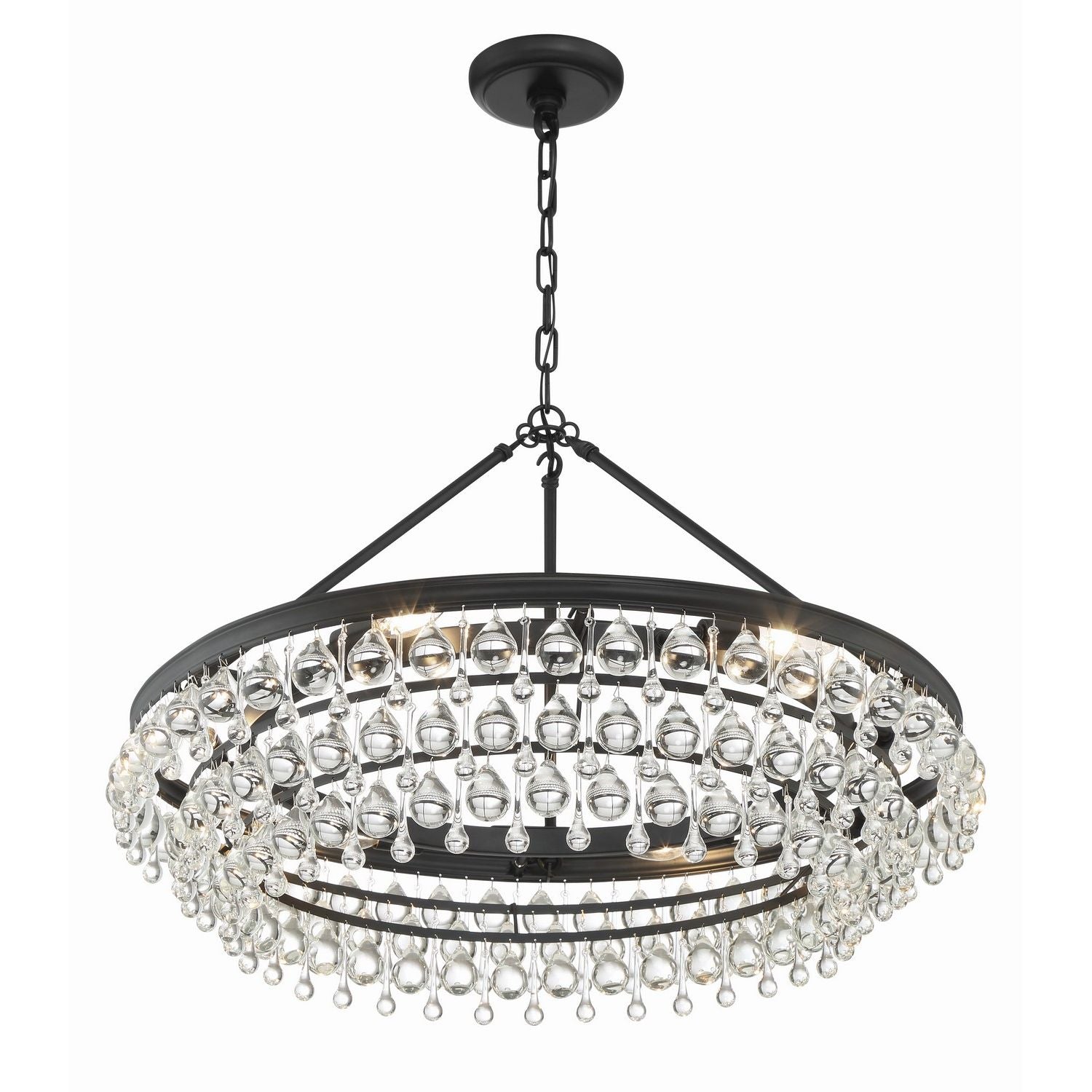 Crystorama - 275-MK - Six Light Chandelier - Calypso - Matte Black