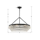 Crystorama - 275-MK - Six Lumières Suspendu - Calypso - Noir mat