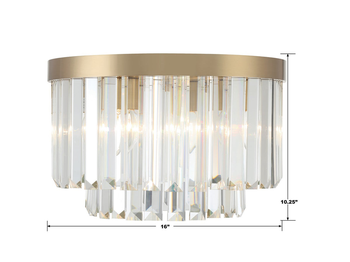 Crystorama - HAY-1400-AG - Quatre lumières Plafonnier - Hayes - Laiton vieilli