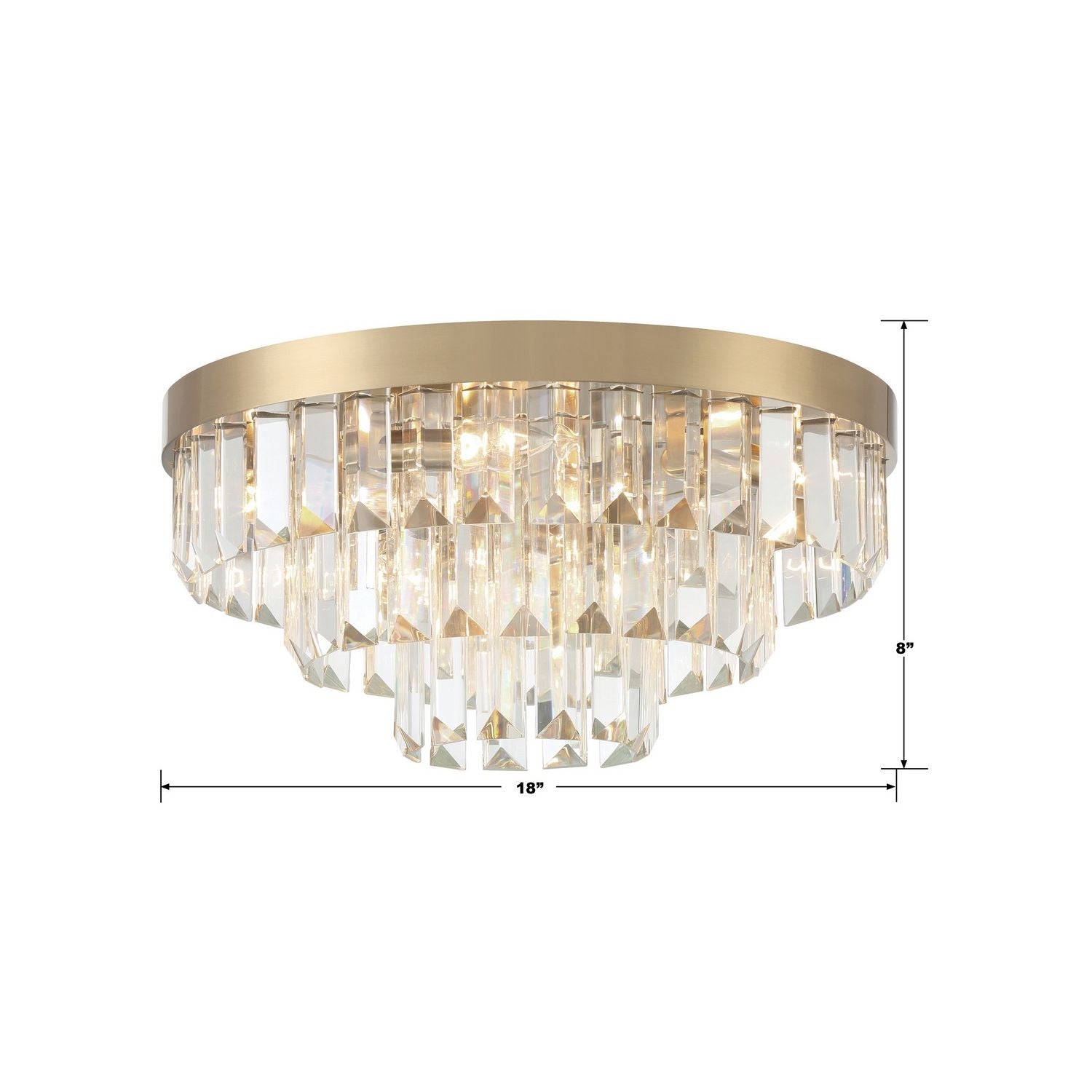 Crystorama - HAY-1403-AG - Huit Lumières Plafonnier - Hayes - Laiton vieilli