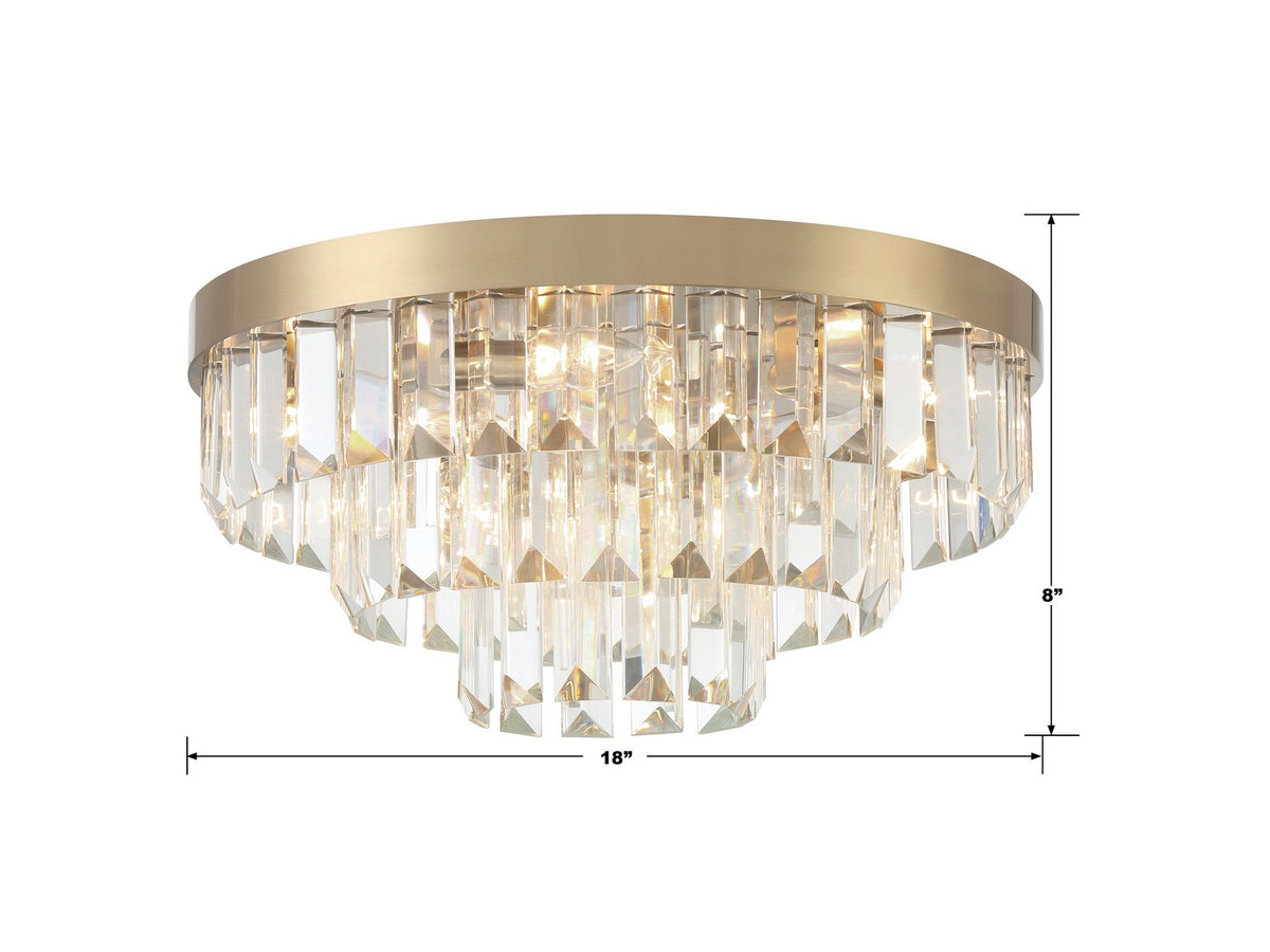 Crystorama - HAY-1403-AG - Huit Lumières Plafonnier - Hayes - Laiton vieilli