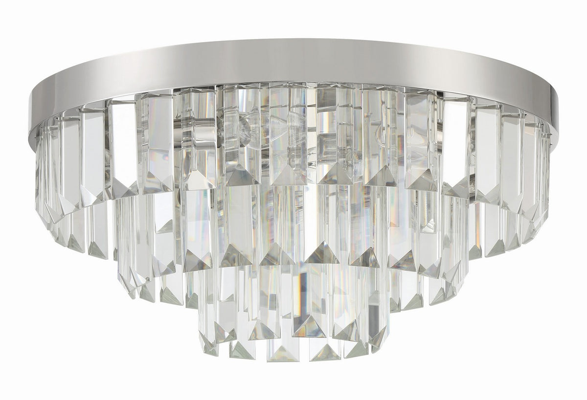 Crystorama - HAY-1403-PN - Huit lumières Plafonnier - Hayes - Nickel poli