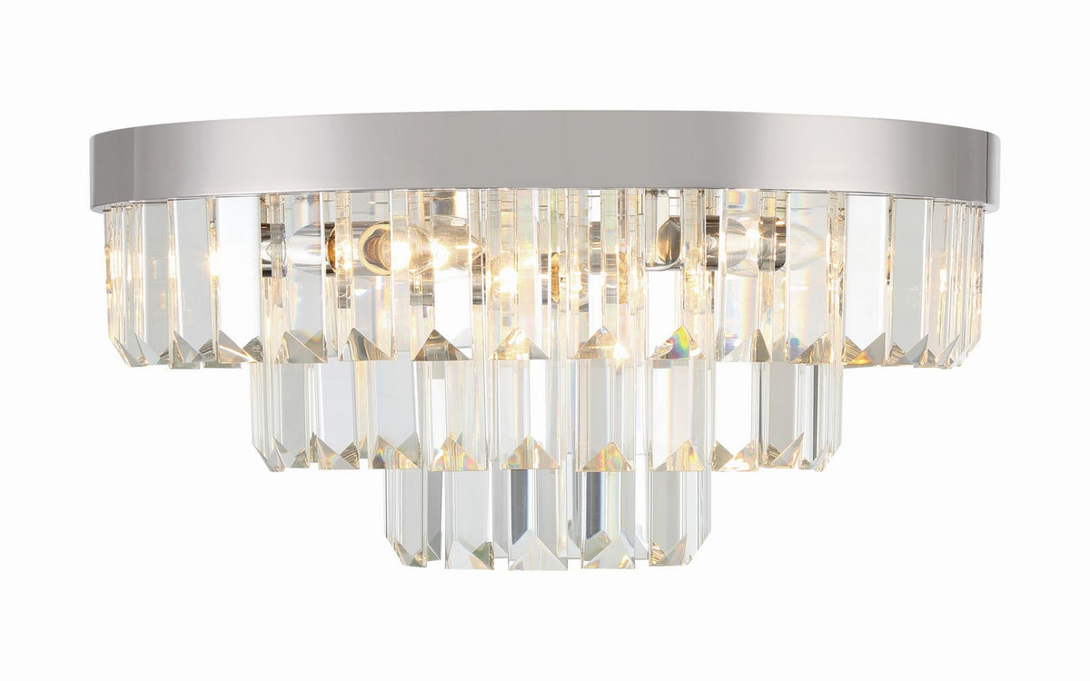 Crystorama - HAY-1403-PN - Huit lumières Plafonnier - Hayes - Nickel poli