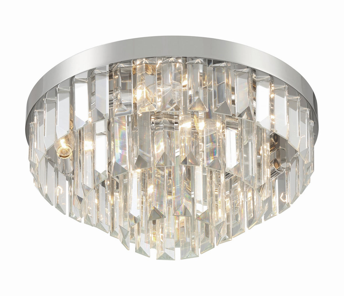 Crystorama - HAY-1403-PN - Huit lumières Plafonnier - Hayes - Nickel poli