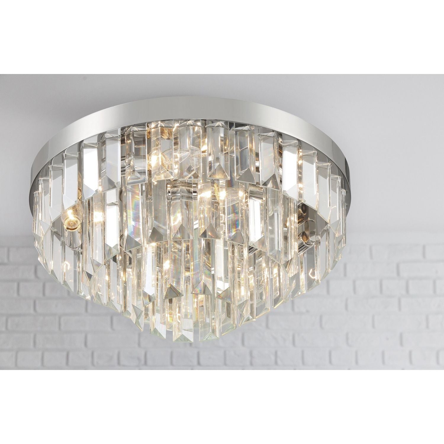 Crystorama - HAY-1403-PN - Huit lumières Plafonnier - Hayes - Nickel poli