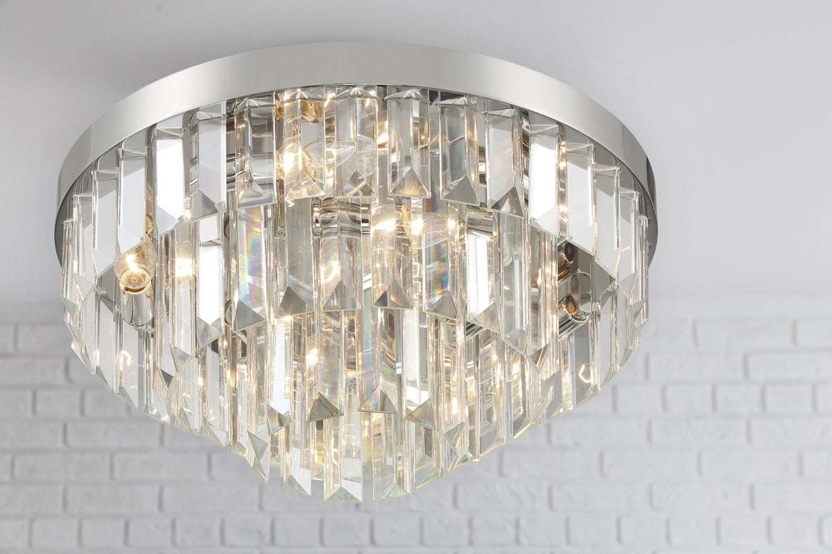 Crystorama - HAY-1403-PN - Huit lumières Plafonnier - Hayes - Nickel poli