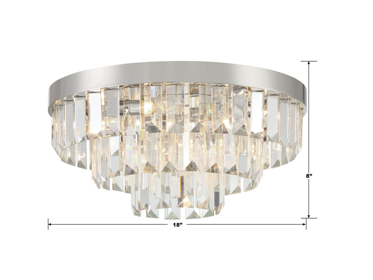 Crystorama - HAY-1403-PN - Huit lumières Plafonnier - Hayes - Nickel poli