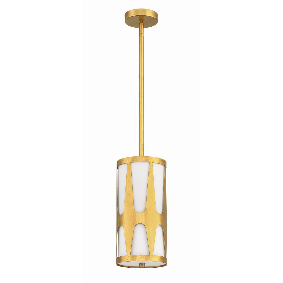 Crystorama - ROY-801-GA - Une lumière Suspension - Royston - Or antique